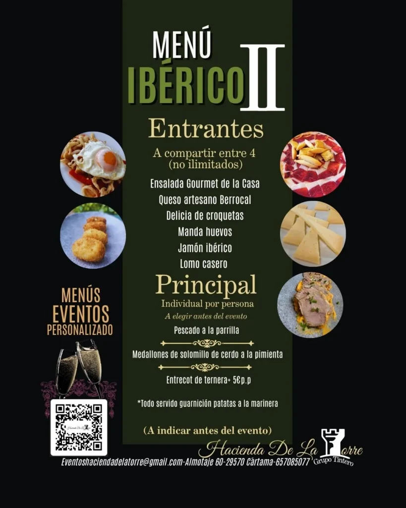 menu evento hacienda dela torre